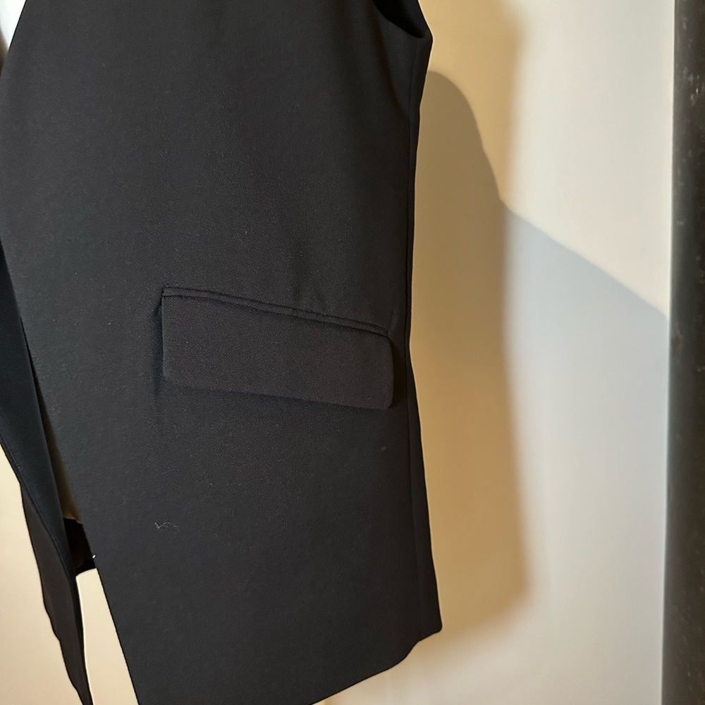 Zara Unstructured Vest, Black, Back Split, Drapes… - image 6
